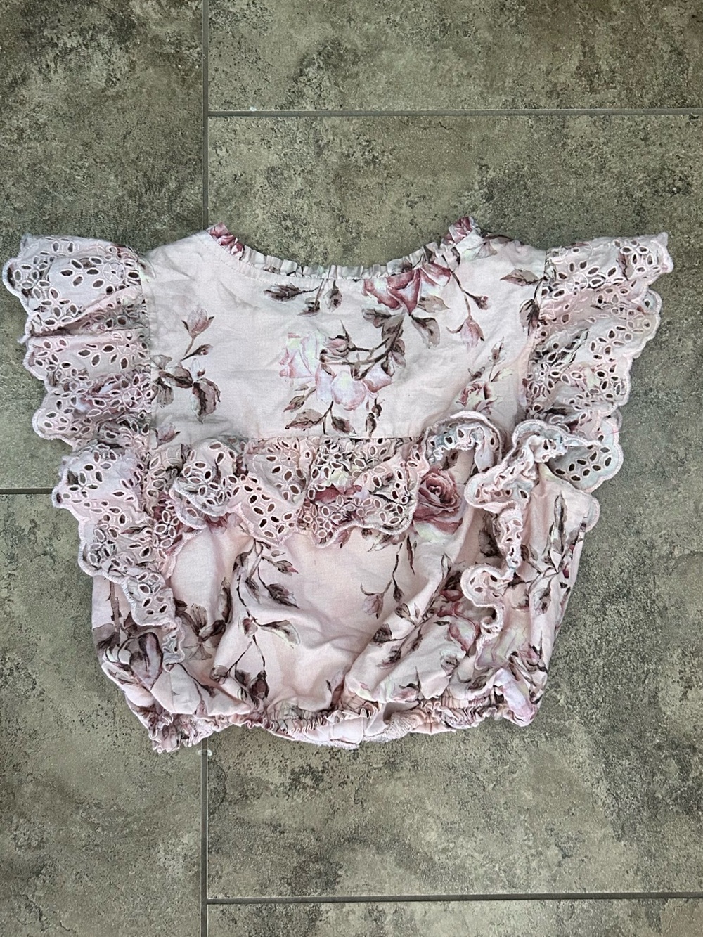 Gap × LoveShackFancy Kids Floral Ruffle Button-Front Top - Picture 3 of 3